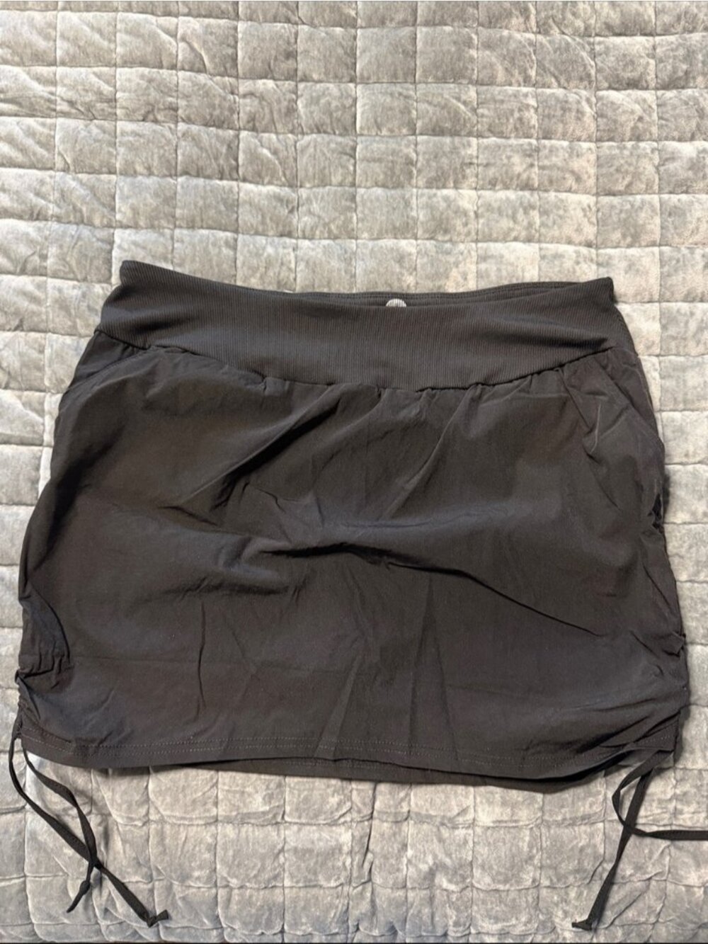 Black Women's Drawstring Mini Skort